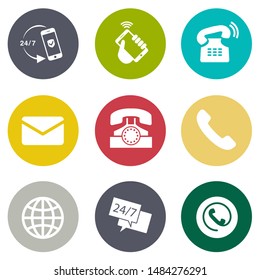 Contact Us Icons, customer service icons set - contact support sign and symbols