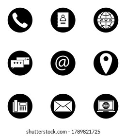 Contact us icons glyph style for your web design