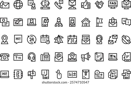 Contact us icons High-Quality Vector Icons Collection with Editable Stroke. Ideal for Professional and Creative Projects