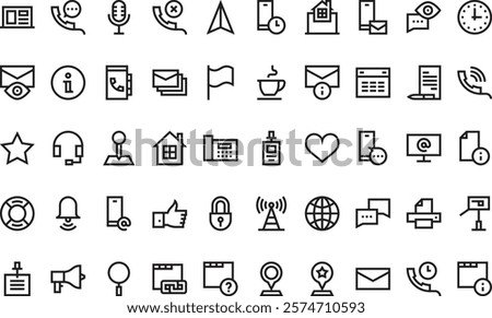 Contact us icons High-Quality Vector Icons Collection with Editable Stroke. Ideal for Professional and Creative Projects