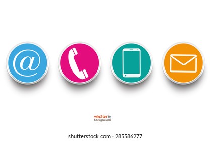 Contact US icons on the white background. Eps 10 vector file.