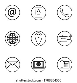 Contact us icons outline style for your web design