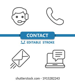 Contact Us - Contact Icons. Professional, pixel perfect icons. EPS 10 format.