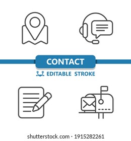 Contact Us - Contact Icons. Professional, pixel perfect icons. EPS 10 format.