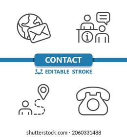 Contact Us Icons. Professional, pixel perfect icons. EPS 10 format.