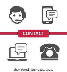 Contact - Contact Us Icons. Professional, pixel perfect icons. EPS 10 format.