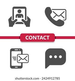 Contact Us - Contact Icons. Professional, pixel perfect icons. EPS 10 format.