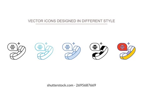 Contáctenos Iconos de diferentes estilos de Vector con fondo blanco