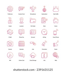 Contactar con nosotros iconos conjunto aislar ilustración de material vectorial de fondo blanco