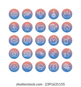 Contact us icons set isolate white background vector stock illustration