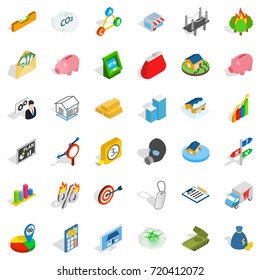 Contact us icons set. Isometric style of 36 contact us vector icons for web isolated on white background