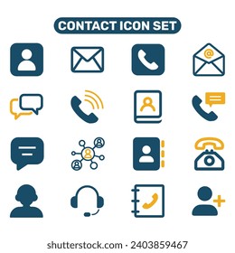 Contact us icons set on white background for graphic and web design. Simple vector sign.