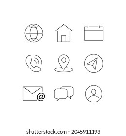 póngase en contacto con nosotros iconos set. elementos vectores del símbolo del paquete de contactos de ee.uu. para web infográfica