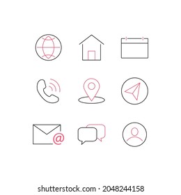 contact us icons set. contact us pack symbol vector elements for infographic web