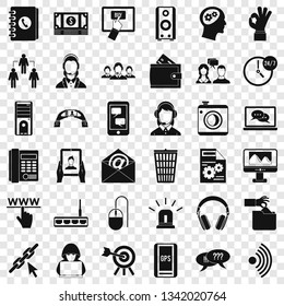 Contact us icons set. Simple style of 36 contact us vector icons for web for any design