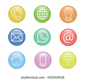 Contact us icons set stock illustration