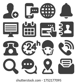 Contact us icons set vector