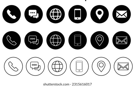 Contact us icons set vector. Communication icon set.EPS 10