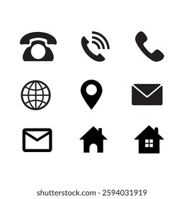 Contact Us Icons Set Vector Design
