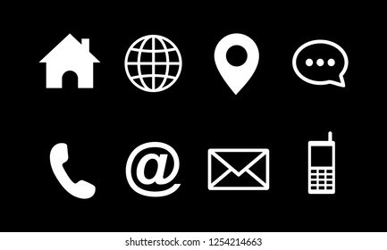 Contact us icons set, web icon set symbol vector