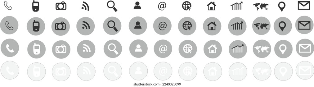 Kontaktieren Sie uns Symbole, Set von Website-Symbolen, Vektorgrafik. Kommunikationssymbol. es ist mit Vishal-Singh-Design