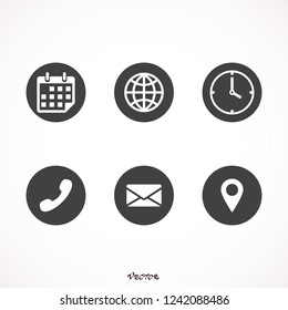 	
Contact us icons. Simple flat vector icons set on white background - stock vector