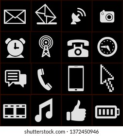 Contact us icons. Simple flat vector icons set. - vector