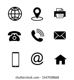 Contact us icons. Simple flat vector icons set on white background