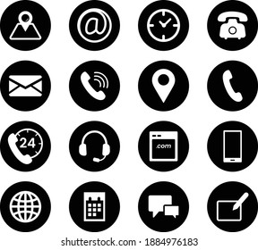 Contact us icons. Simple flat vector icons set on white background