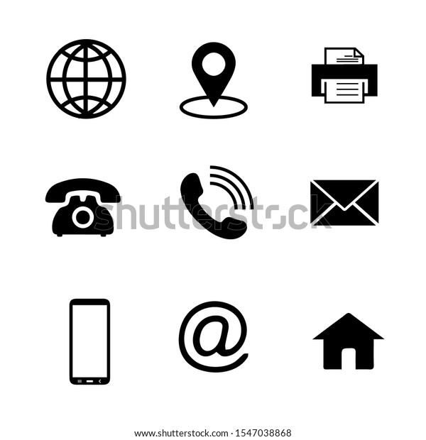 Contact Us Icons Simple Flat Vector Stock Vector (Royalty Free ...