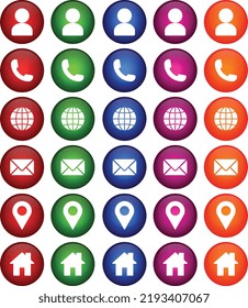  Contact Us Icons. Simple Vector Icons Set Phone, Smartphone, Email, Location, House, Globe, Address, Chat