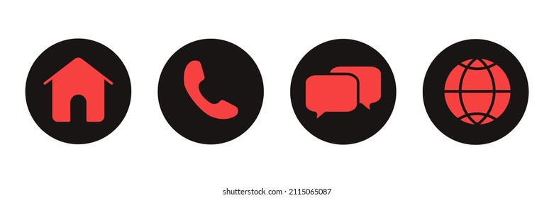 Contact us icons  symbol vector elements for infographic web