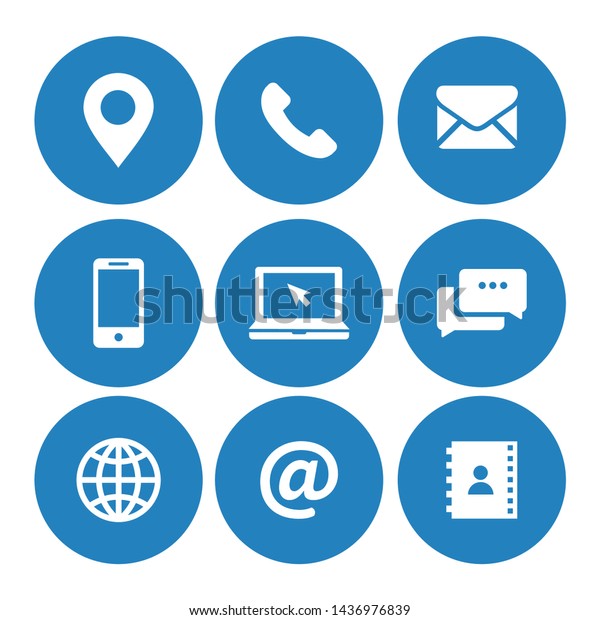 Contact Us Icons Symbol Vector Stock Vector (Royalty Free) 1436976839