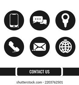 Kontaktieren Sie uns Icons Vektorgrafik-Sammlung in einzigartigem Design-Stil. Netzwerkkommunikationssymbol. Geeignet für viele Zwecke. Wie für Web und mobile. 