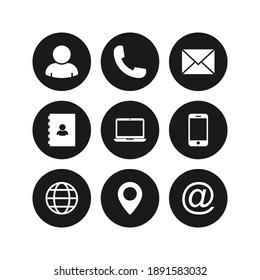 Contact us icons. vector illustration. Color editable