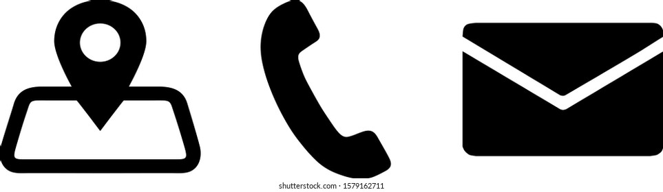 Contact us icons vector. Set of hand drawn vector icons placed on white. 