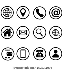 Contact us icons vector set. Web sign illustration collection. communication symbol or logo.