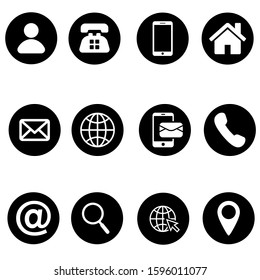 Contact us icons vector set. Web sign illustration collection. communication symbol or logo.