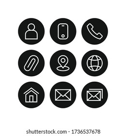 contact us icons vector set