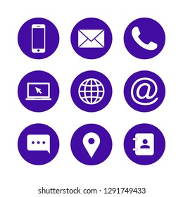 Contact Us Icons Web Icon Set Stock Vector (Royalty Free) 1291749433