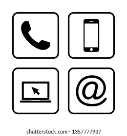 Contact us icons. Web icon set