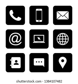 Contact Us Icons. Web Icon Set. Call, Phone, Mail, Email, Laptop, Web, Address, Chat, Map Pin.