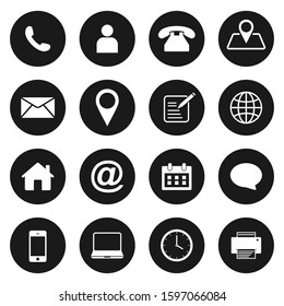 Contact us icons. Web icon set, vector Illustration on white background