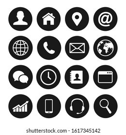 Contact us icons. Web icon set. Vector illustration.