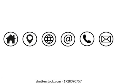 Contact us icons. Web icon set. Vector illustration.