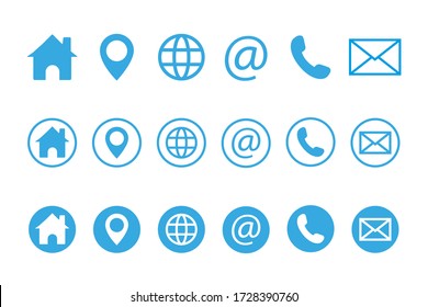 Contact us icons. Web icon set. Vector illustration.