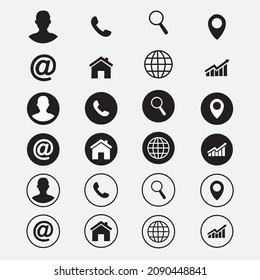 Contact us icons, web icon 