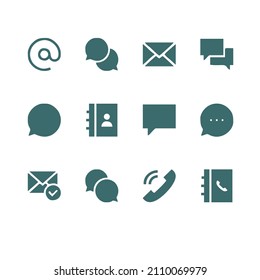 Contact us icons. Web icon set, vector Illustration on white background can used for content item