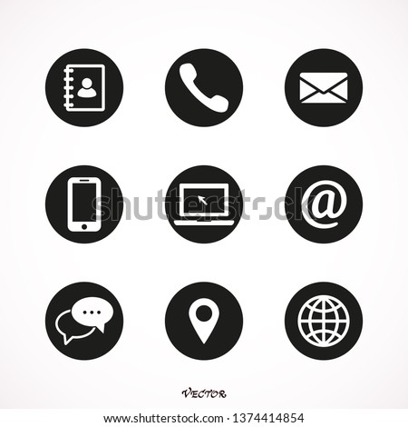 Contact us icons. Web icon set