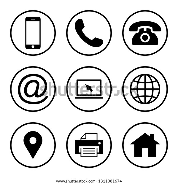 Contact Us Icons Web Icon Set Stock Vector (Royalty Free) 1311081674 ...